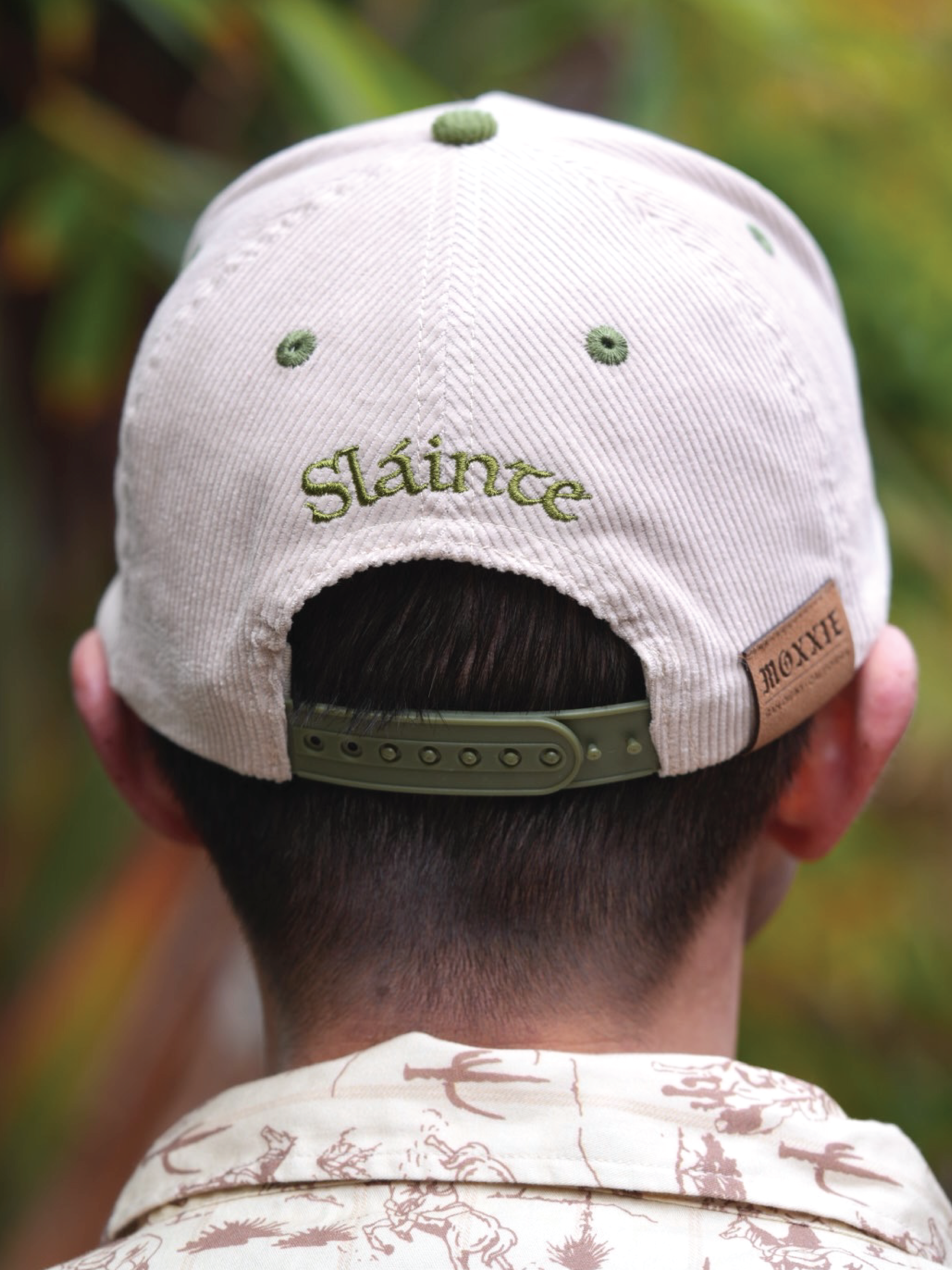 Irish Whiskey Social Club corduroy hat – the perfect accessory for your Saint Patrick's Day festivities.