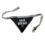 Sad Diego Adjustable Pet Bandana, featuring a sad, emo-inspired design perfect for your dog's Emo Night look. A stylish bandana for dog lovers from San Diego, adding a touch of emo flair to your dog's accessories.