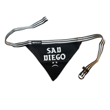 Sad Diego Adjustable Pet Bandana, featuring a sad, emo-inspired design perfect for your dog's Emo Night look. A stylish bandana for dog lovers from San Diego, adding a touch of emo flair to your dog's accessories.