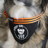 Medium Spooky Girl adjustable pet bandana – perfect for medium-sized dogs, adding a spooky Halloween touch to their outfit.