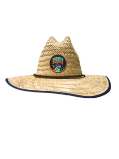 Emo-inspired Bummer Summer beach hat, featuring tattoo flash and 'Emo is Not Dead' for your summer wardrobe.