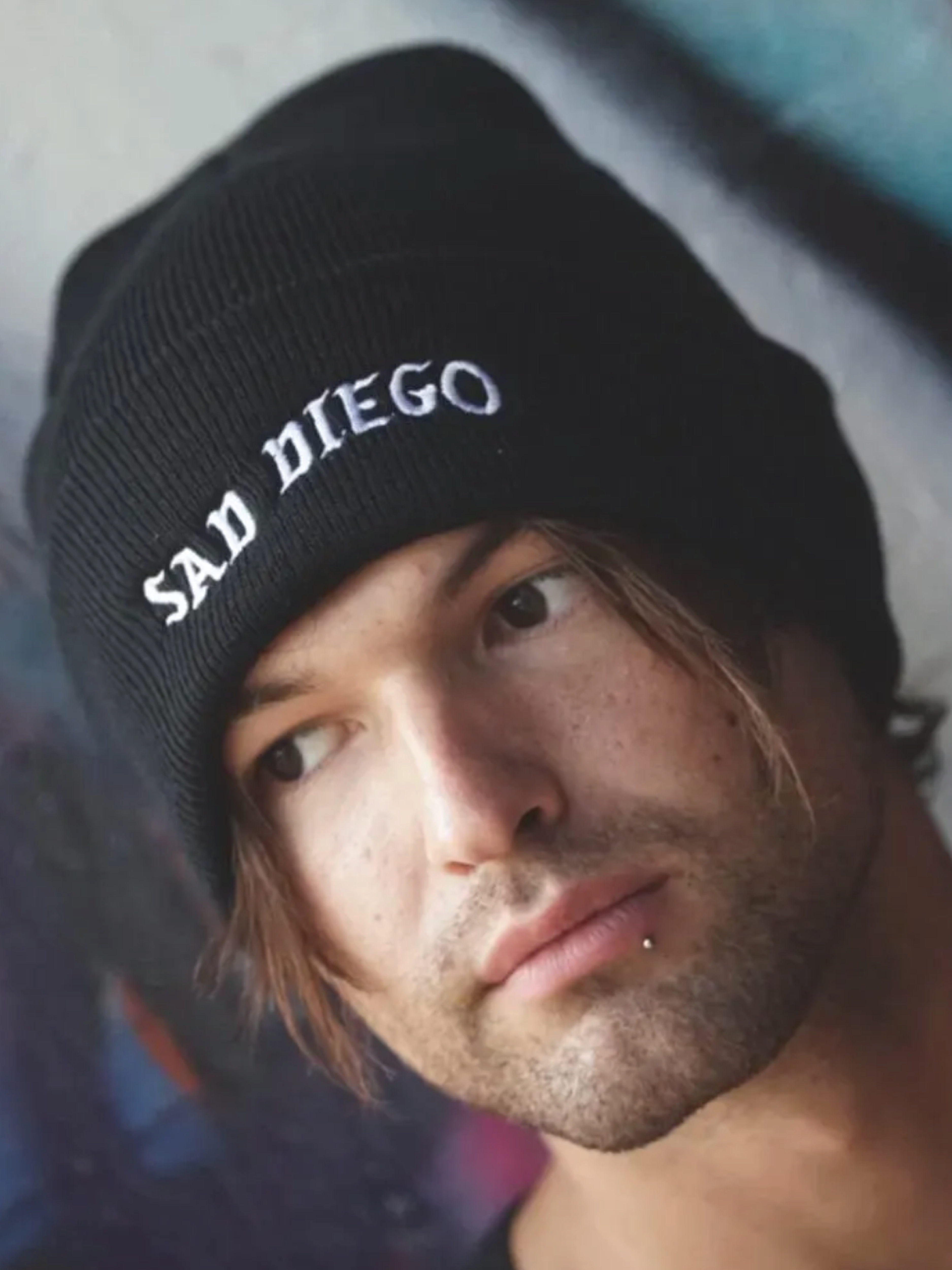 Black Sad Diego beanie, the perfect accessory for sad vibes and Emo Nights.