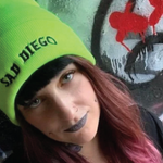 Neon yellow Sad Diego beanie – a bold emo accessory from the Sad Diego Collection, perfect for Emo Night in San Diego.