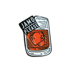 Close-up of the Irish lapel pin with Jameson Irish Whiskey design, perfect for St. Patrick's Day. Kiss me I’m Irish.