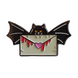 Batty for You pin featuring a spooky bat and love letter design, perfect for your Halloween pin collection.
