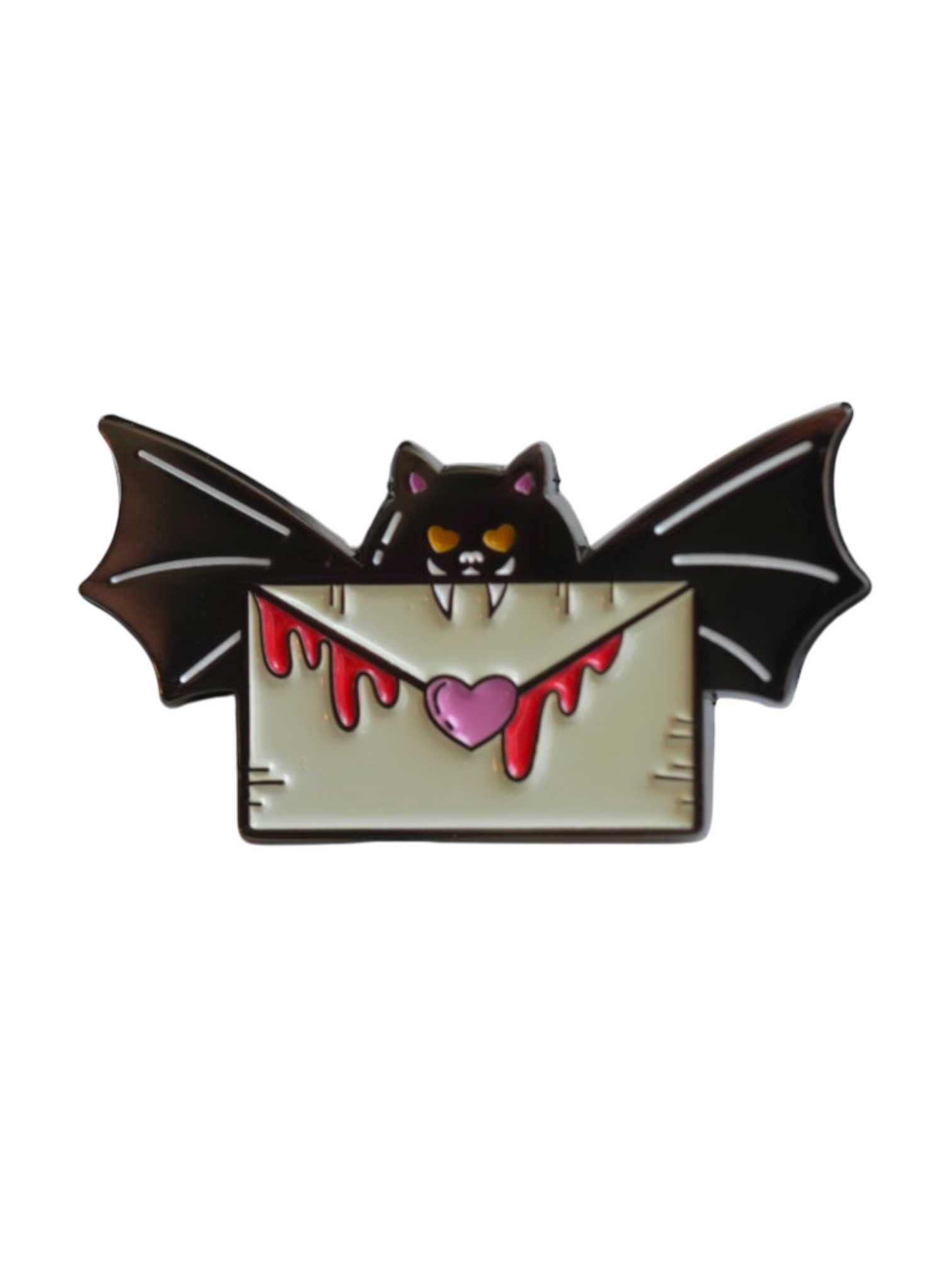 Batty for You pin featuring a spooky bat and love letter design, perfect for your Halloween pin collection.