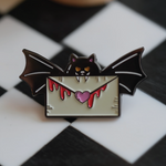 Show your spooky side with this Batty for You lapel pin, perfect for Halloween lovers and pin collectors.