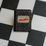 Hide your "FEELINGS" in this composition book pin. 