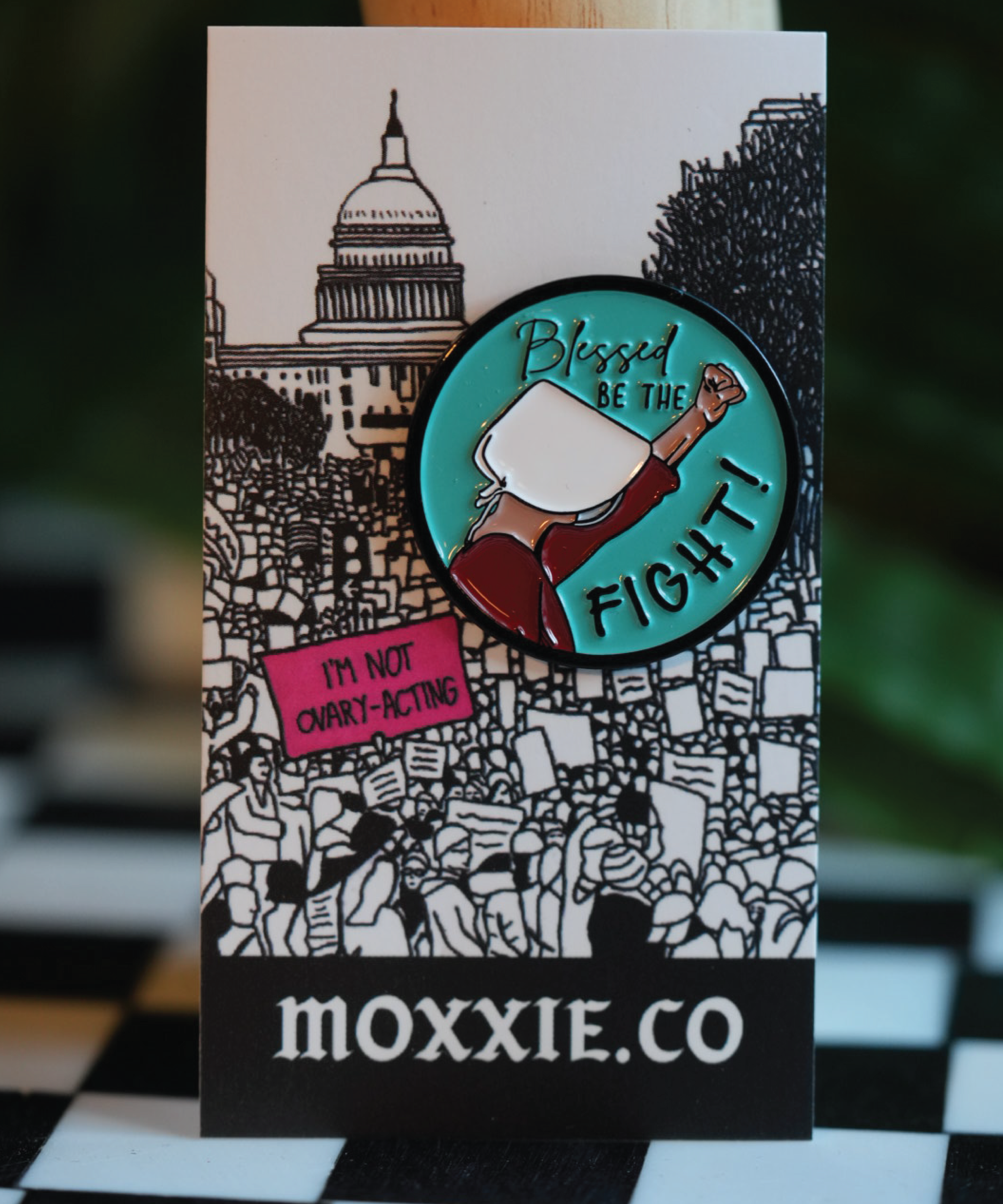 Handmaid's Tale-inspired enamel pin, a powerful symbol for women's rights and equality.