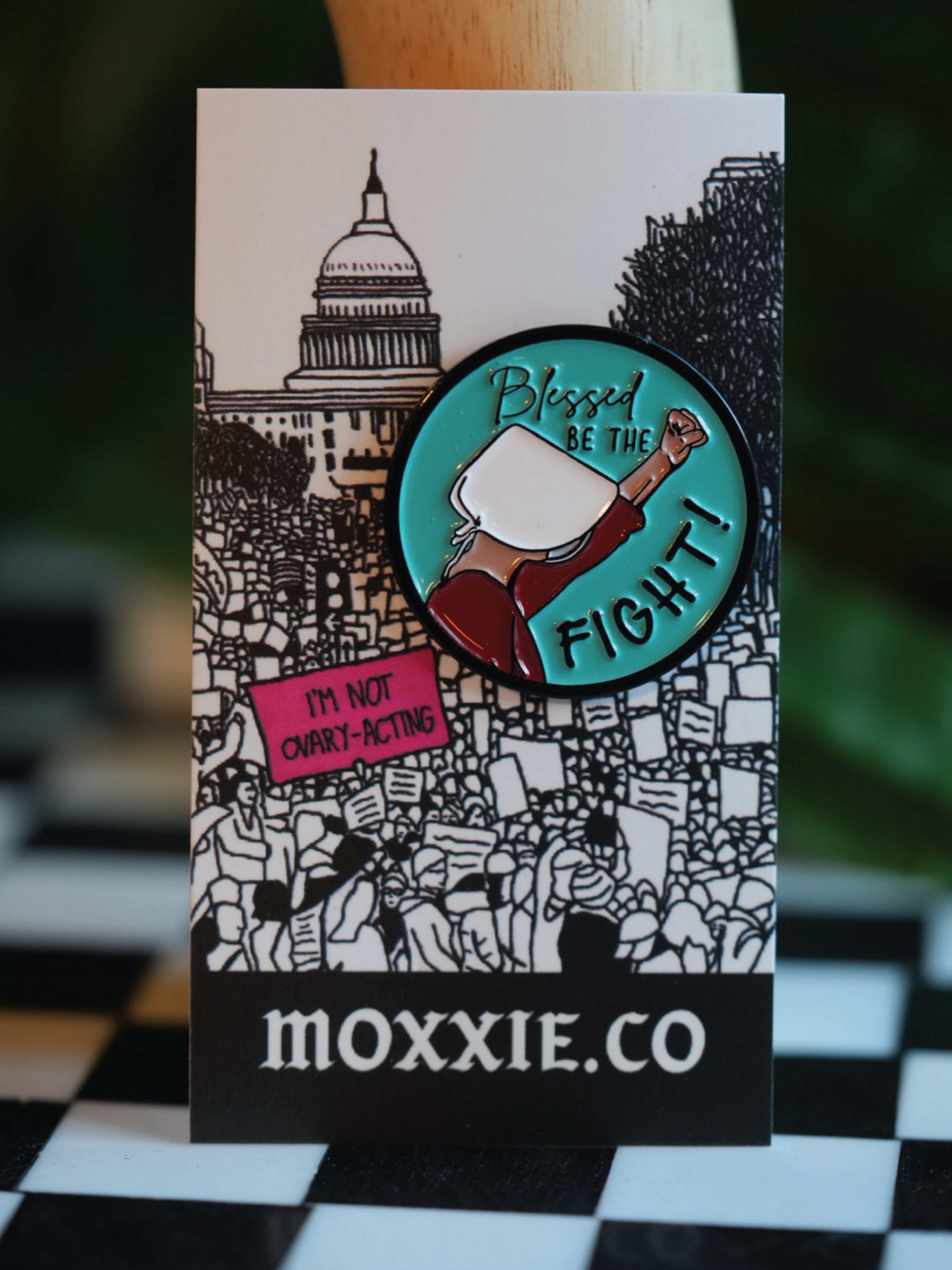 Handmaid's Tale-inspired enamel pin, a powerful symbol for women's rights and equality.