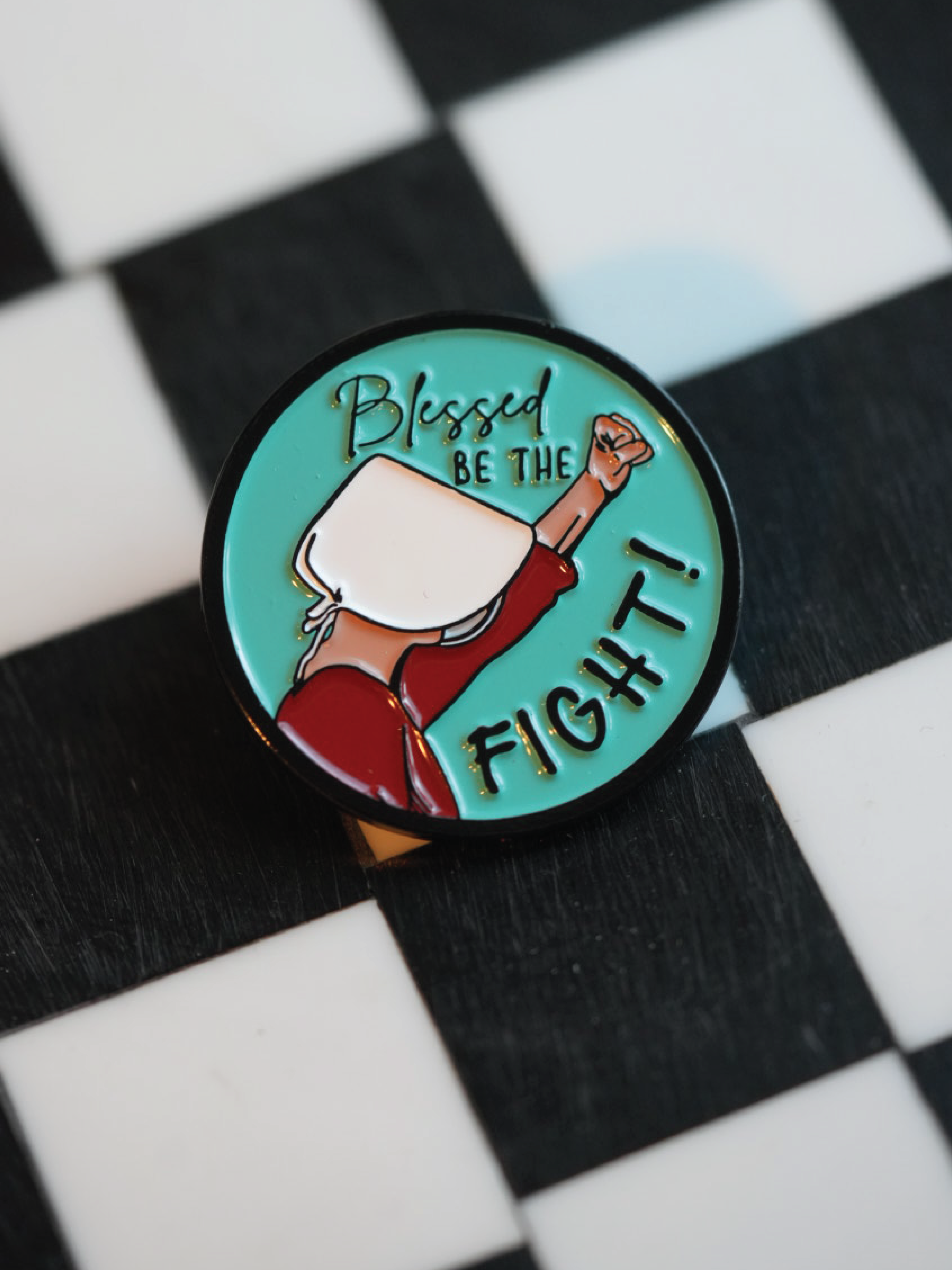 Protest with purpose—this 'Blessed Be the Fight' pin stands for women's health and Planned Parenthood advocacy.