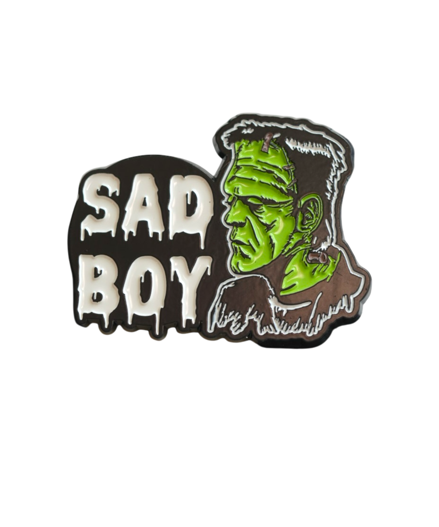 Emo Sad Boy Frankenstein pin, adding a spooky touch to your collection with a Sad Boi vibe.