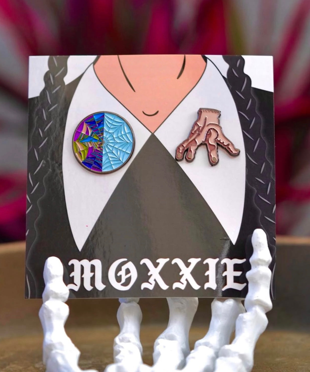 Embrace your spooky side with this Wednesday Addams pin set, perfect for Halloween and any Addams Family fan.