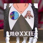 Embrace your spooky side with this Wednesday Addams pin set, perfect for Halloween and any Addams Family fan.