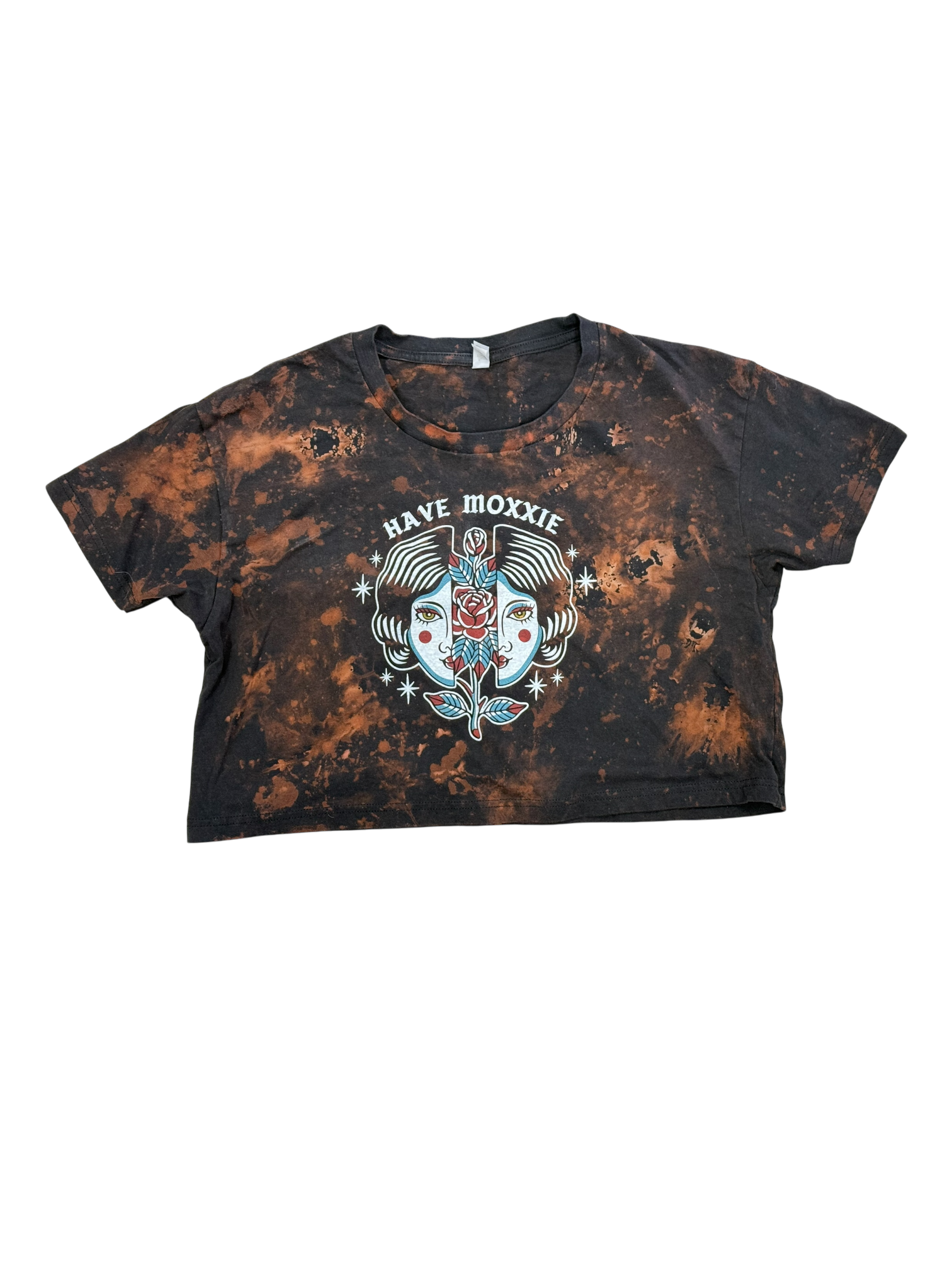 Wear your strength with the Have Moxxie Crop Top, a brave, bleached tee that reflects the determination of strong women. Perfect for those who embrace their inner power and support one another.