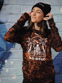 Embrace the Sad Diego vibe with this bleached long sleeve tee, blending emo style and San Diego’s laid-back spirit. A perfect piece of alternative apparel.