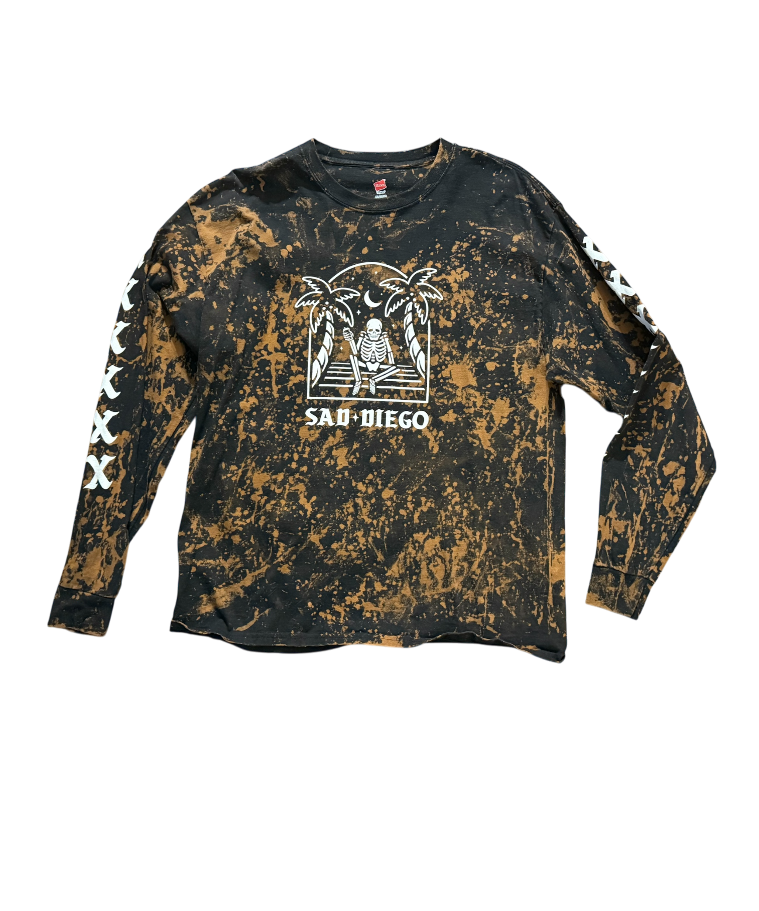 Embrace the emo spirit with the Sad Diego Bleached Long Sleeve Tee—featuring a unique bleached design that captures the essence of San Diego’s alternative scene.