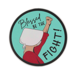 Feminist sticker featuring a Handmaid from The Handmaid's Tale, symbolizing the fight for women's rights, equal rights, and abortion rights in protest for women's healthcare and equality.