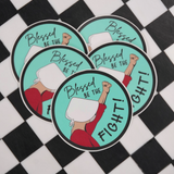 Set of 5 feminist stickers supporting the fight for women's rights, equal rights, abortion rights, and women's healthcare.