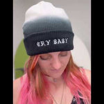 Cry Baby ombre beanie – the perfect accessory for Emo Night, blending sad vibes with a stylish design.