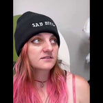 Close-up video of the iconic Sad Diego beanie.