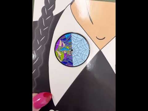 Show your spooky side with this Wednesday Addams pin set, a hauntingly perfect piece for your Halloween pin collection.